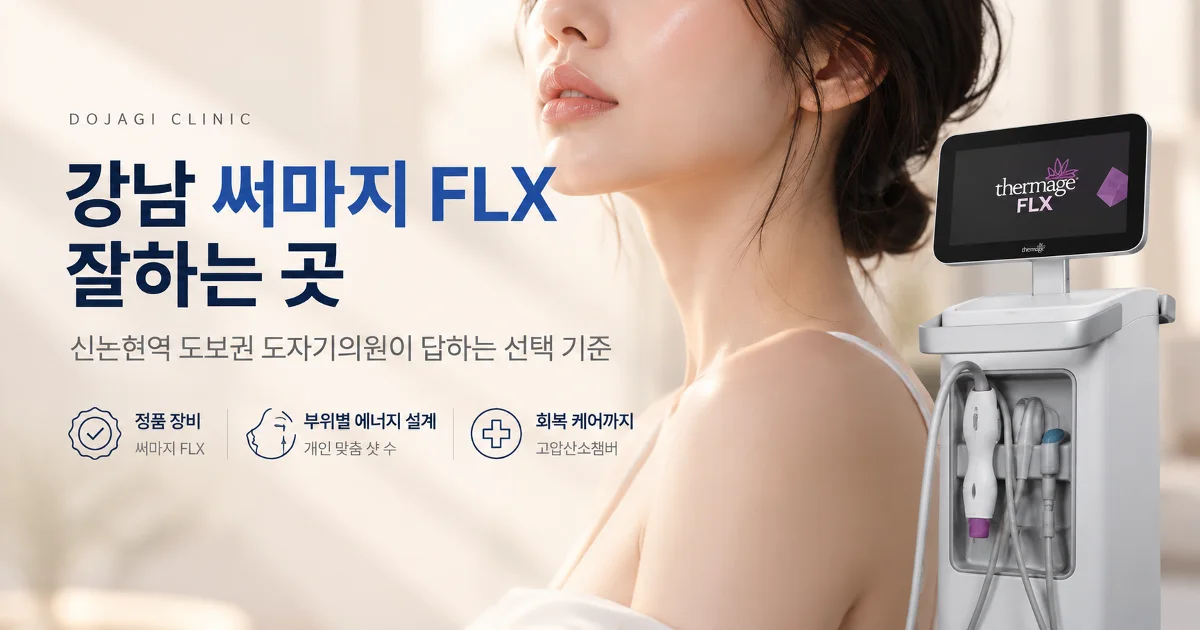 강남 써마지 FLX 잘하는 곳 — 신논현역 도보권 도자기의원이 답하는 선택 기준