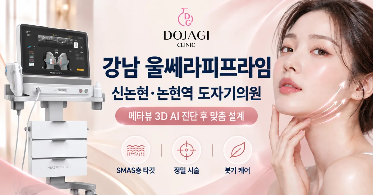 강남 울쎄라피프라임 하는 병원 — 신논현·논현역 도자기의원에서 받으세요